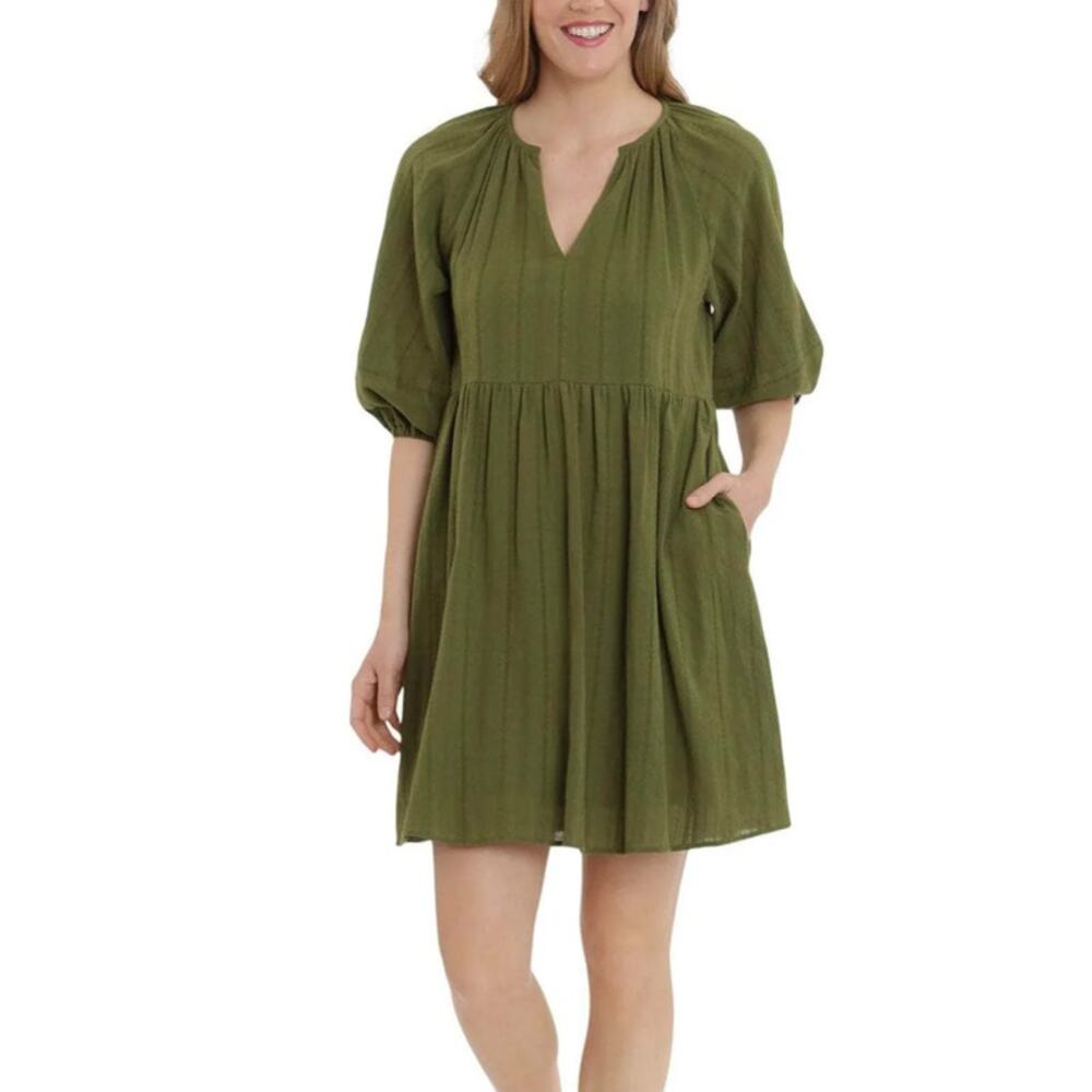 New Suite 7 Puff Sleeve Prairie Dress Women 2X Relaxed Cottagecore Boho Babydoll